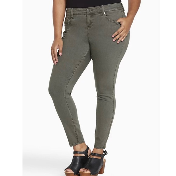 π₯NWTπ₯ Torrid Olive Wash Ultra Skinny Jean Size 20 Regular - Picture 3 of 4